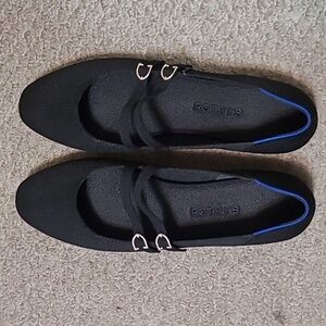 Rothy's Double straps Mary Jane flats in women's size 13, Black.